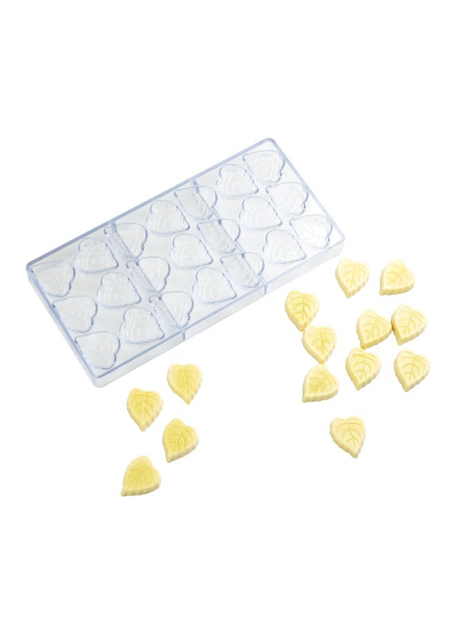 Restaurantware Pastry Tek 10.8 x 5.3 Inch Leaf Molds, 10 Freezer-Safe Leaf Chocolate Molds - 21 Cavities, Dishwasher-Safe, Clear Polycarbonate Leaf Candy Molds, Easy To Release, Durable - Image 2