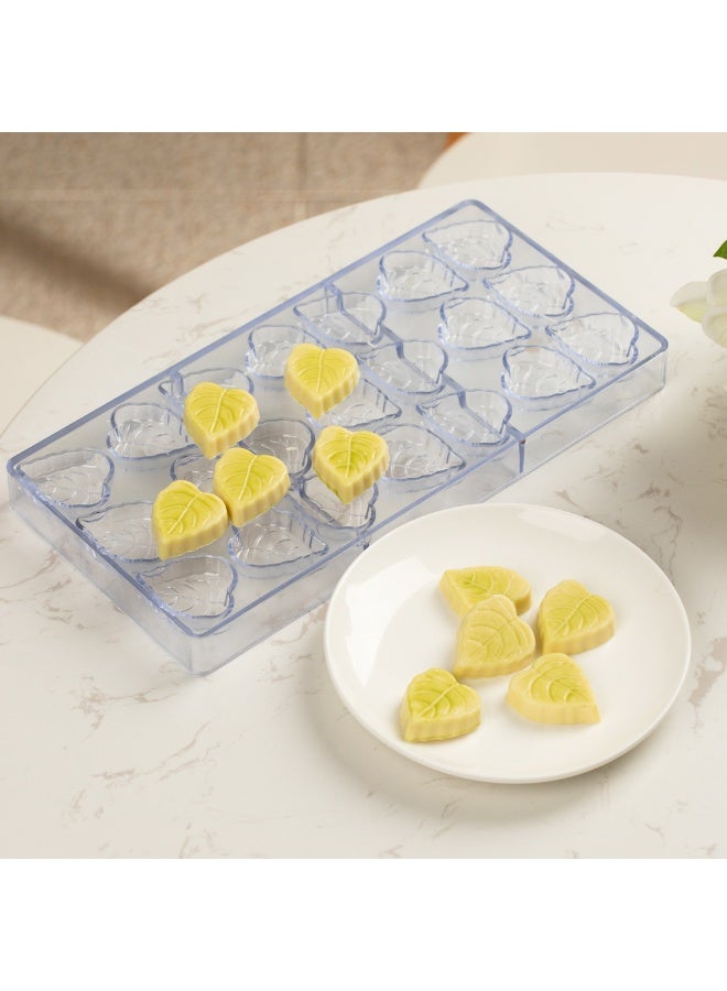 Restaurantware Pastry Tek 10.8 x 5.3 Inch Leaf Molds, 10 Freezer-Safe Leaf Chocolate Molds - 21 Cavities, Dishwasher-Safe, Clear Polycarbonate Leaf Candy Molds, Easy To Release, Durable - Image 3