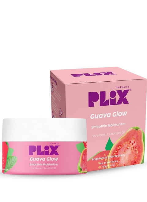 PLIX - THE PLANT FIX Guava Glow Smoothie Moisturizer For Brighter Skin (50g) | With Vitamin C & ALA | Face Cream For Even-tone Skin, Promotes Hydration | For Men & Women