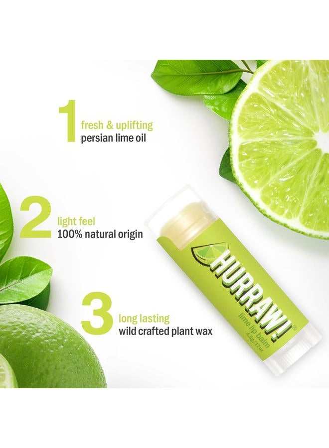 Hurraw! Lime Lip Balm, 3 Pack: Organic, Certified Vegan, Cruelty and Gluten Free. Non-GMO, 100% Natural Ingredients. Bee, Shea, Soy and Palm Free. Made in USA - Image 3
