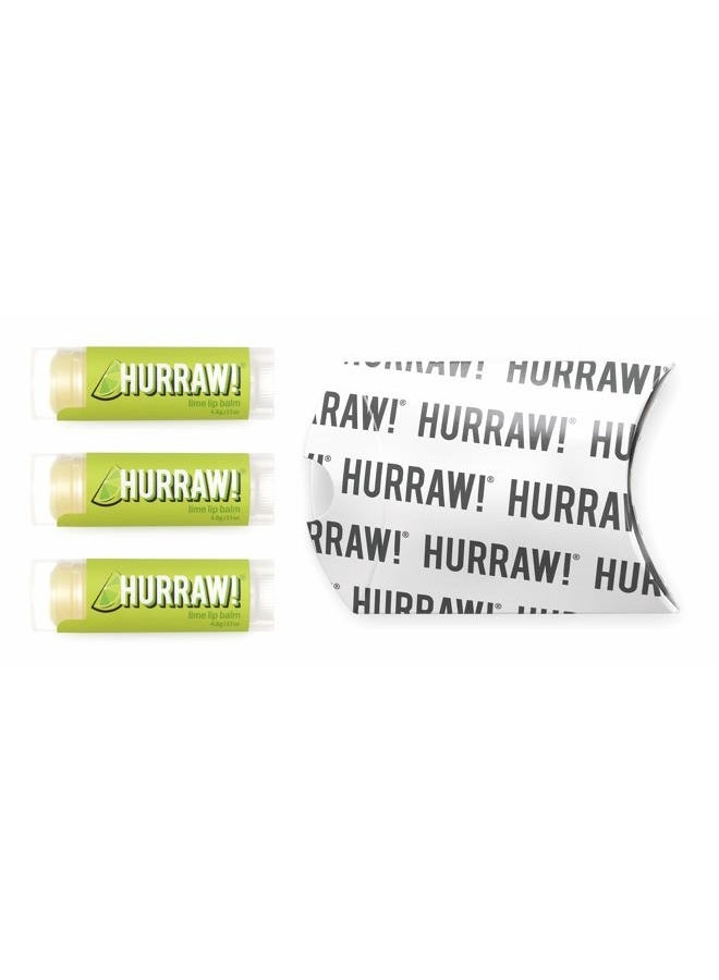 Hurraw! Lime Lip Balm, 3 Pack: Organic, Certified Vegan, Cruelty and Gluten Free. Non-GMO, 100% Natural Ingredients. Bee, Shea, Soy and Palm Free. Made in USA - Image 2