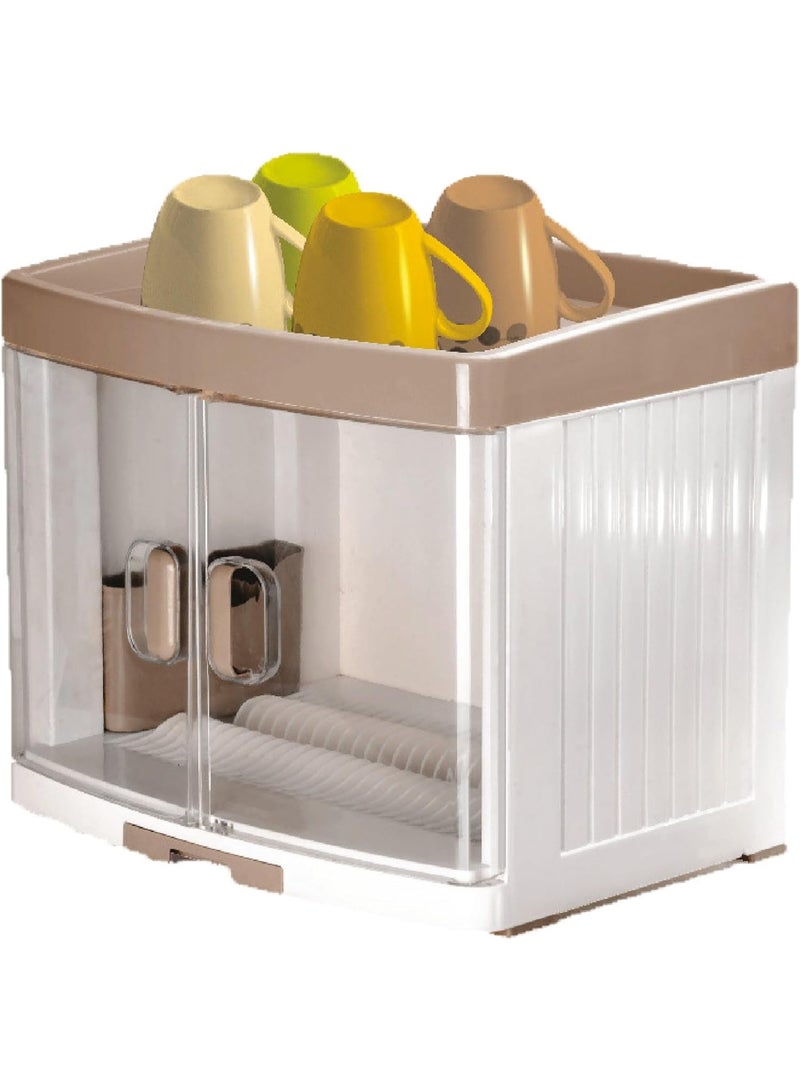 El Watania Flamingo Plastic Kitchen Cup Set and Holder by Al Watania, Beige 6222011713364