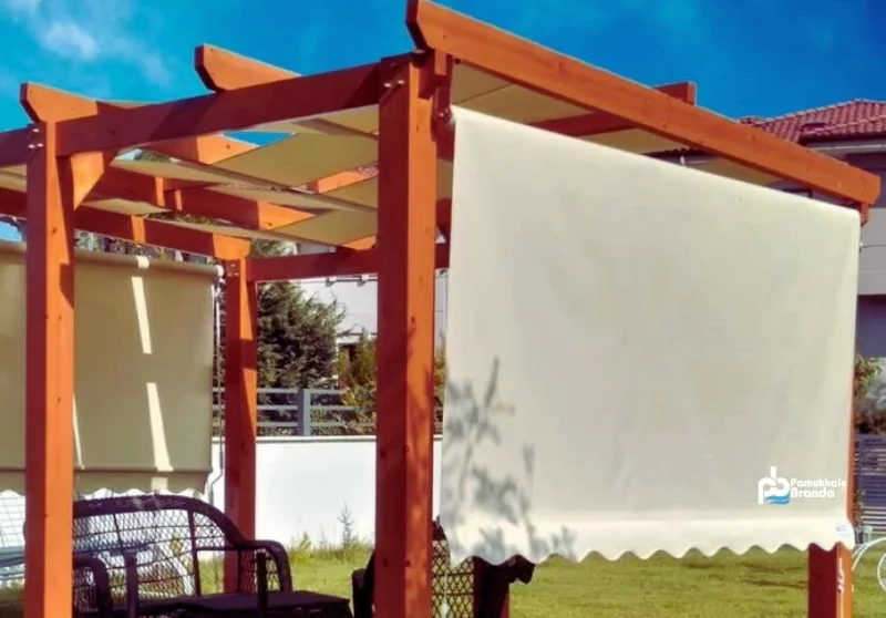 Pamukkale Branda Pamukkale Canvas Balcony Roller Blinds with Mechanism - Waterproof 300 X 210
