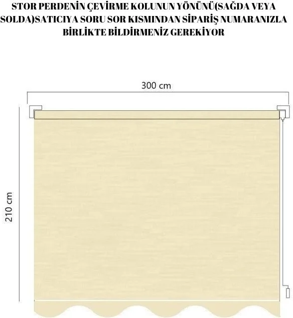 Pamukkale Branda Pamukkale Canvas Balcony Roller Blinds with Mechanism - Waterproof 300 X 210