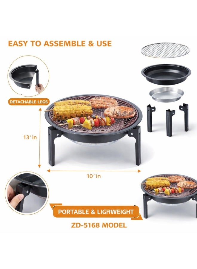 Tradeo Tea-Making Heating Set Charcoal Barbecue Stove, Portable Small Folding Tabletop Charcoal Stove for Camping, Hiking, Picnics & Outdoor Cooking - Image 5