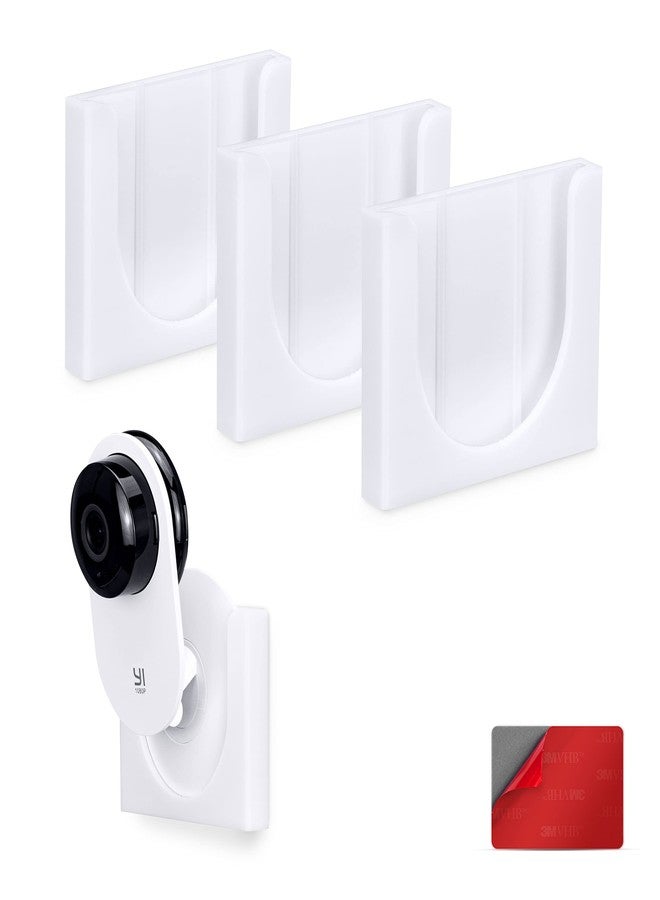 BRAINWAVZ Wall Mount for YI Home (3 Pack) Security Camera - Adhesive Holder, No Hassle Bracket, Strong 3M VHB Tape, No Screws, No Mess Install (White) by Brainwavz - Image 1