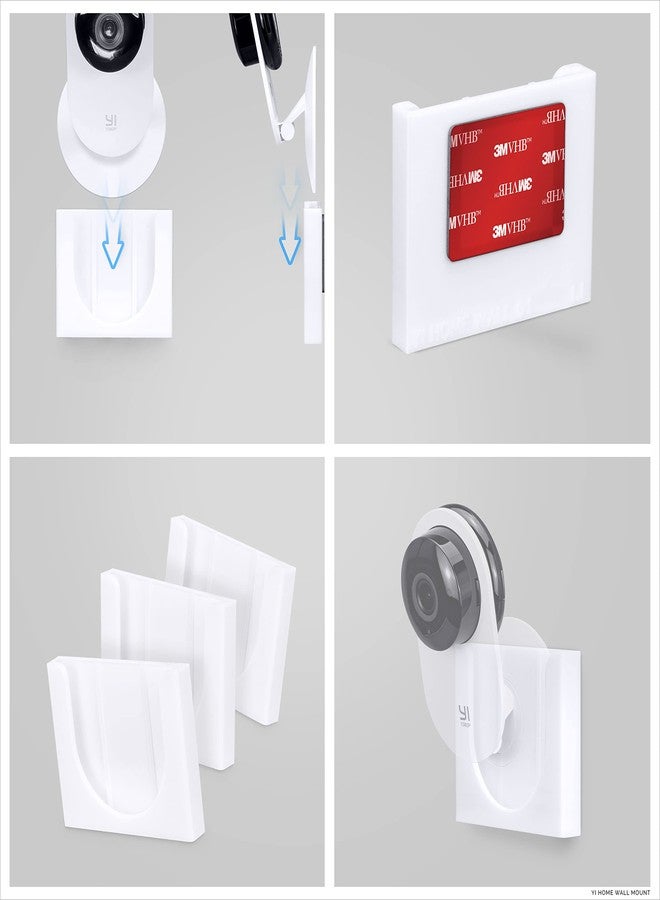 BRAINWAVZ Wall Mount for YI Home (3 Pack) Security Camera - Adhesive Holder, No Hassle Bracket, Strong 3M VHB Tape, No Screws, No Mess Install (White) by Brainwavz - Image 5