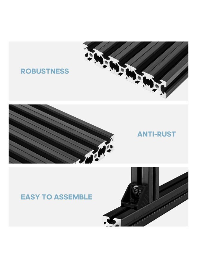 FAHKNS 10pcs V Slot 2020 Aluminum Extrusion European Standard 800mm(31.5") Length Anodized Linear Rail for 3D Printer Engraving Machine Workbench DIY (Black) - Image 5