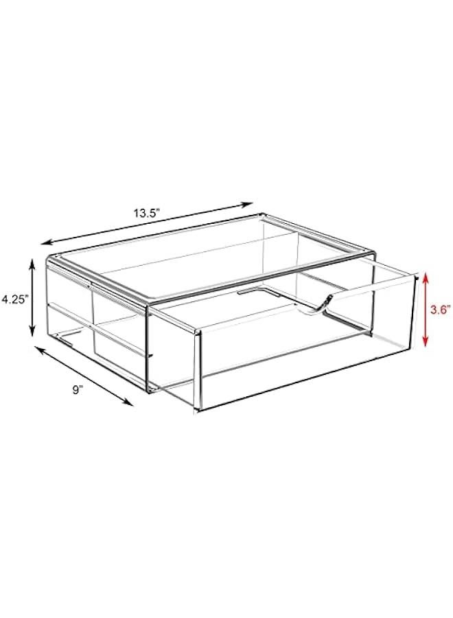 Arabest Large Stackable Acrylic Drawers - 1 Clear Storage Drawers for Organizing Make up, Nail Polish, Hair Accessories, and Beauty Supplies - Makeup Organizer for Vanity, Bathroom Organizer Countertop  - Image 3