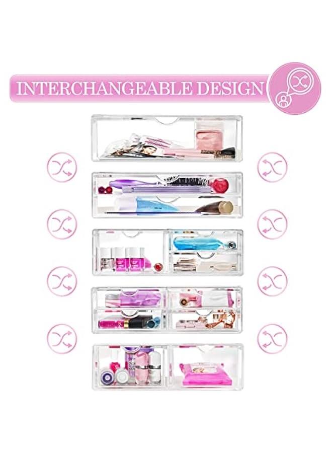 Arabest Large Stackable Acrylic Drawers - 1 Clear Storage Drawers for Organizing Make up, Nail Polish, Hair Accessories, and Beauty Supplies - Makeup Organizer for Vanity, Bathroom Organizer Countertop  - Image 5