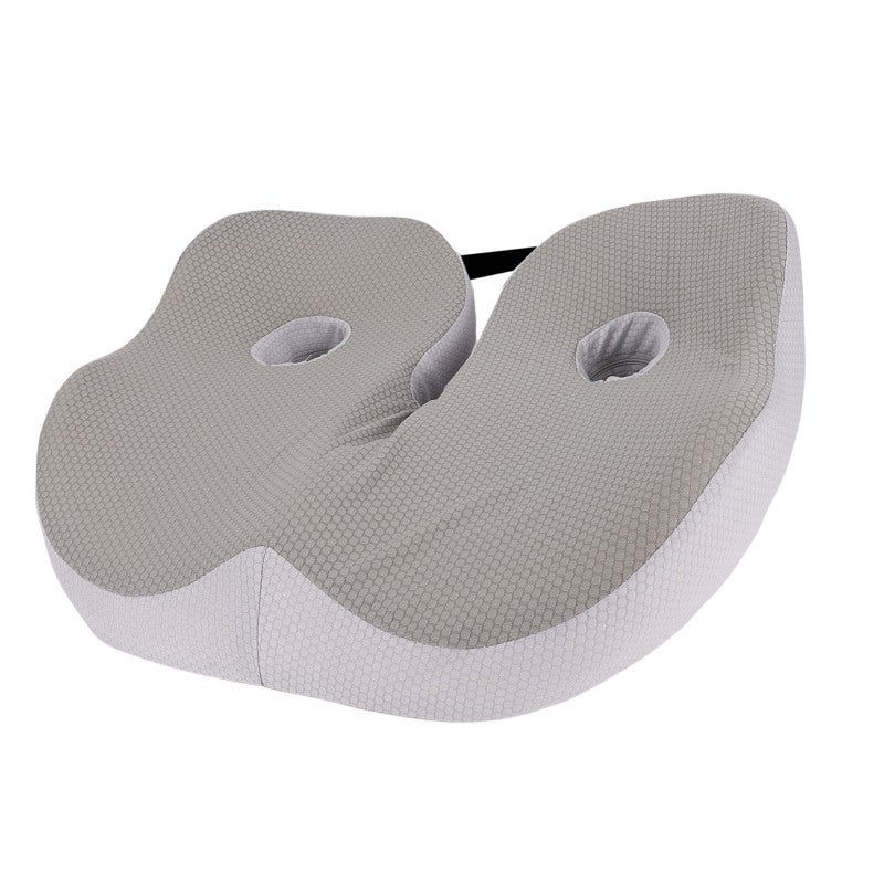Memory Foam Seat Cushion: 1 Pack Grey Ergonomic Design - Breathable Detachable Washable Cover Chair Pad for Office Home Student Long Sitting Use - Image 4