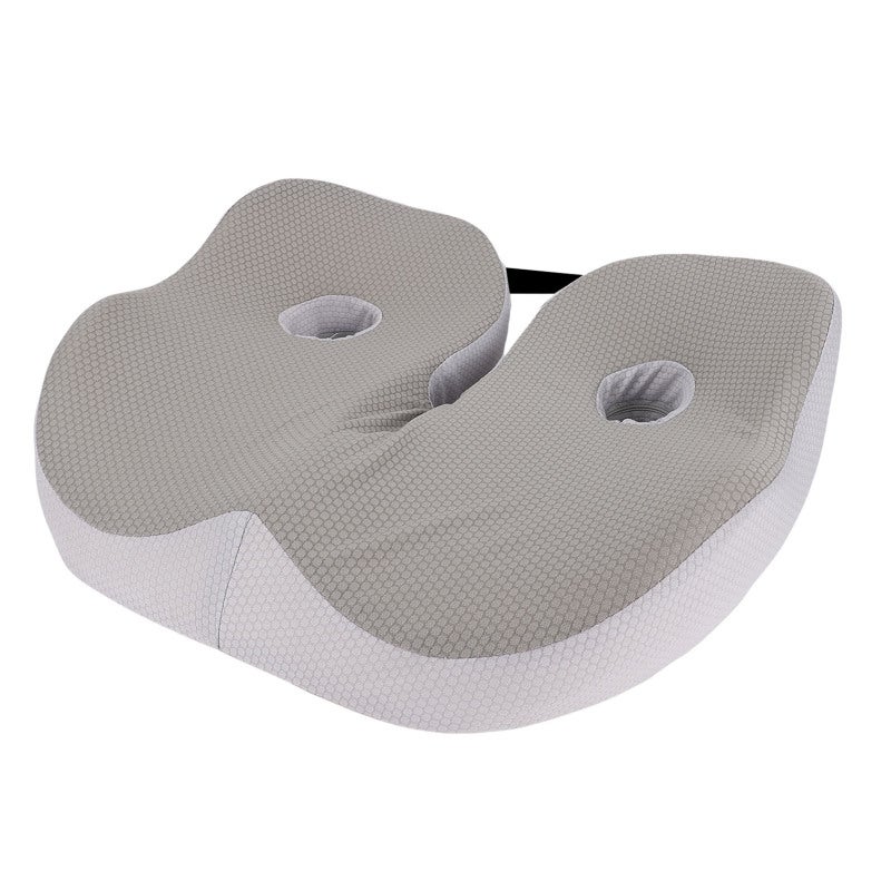 Memory Foam Seat Cushion: 1 Pack Grey Ergonomic Design - Breathable Detachable Washable Cover Chair Pad for Office Home Student Long Sitting Use - Image 2