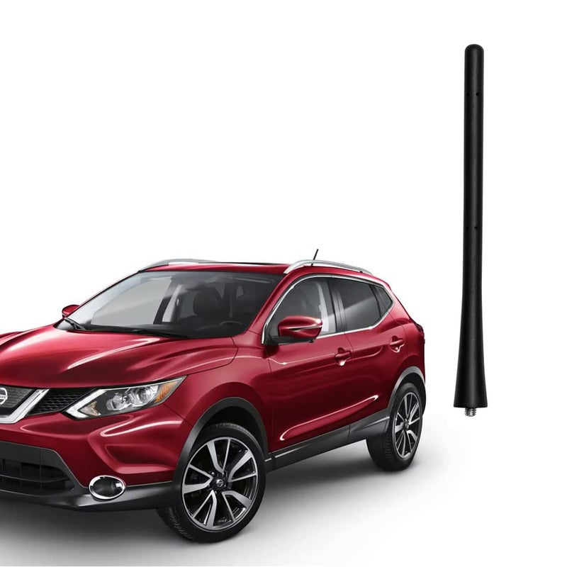 AMFRNE 7 inch Radio Antenna Mast Compatible with Nissan Mitsubishi Infiniti Select Models, Direct Replacement, Short Roof Antenna, Black Flexible Rubber - Image 1