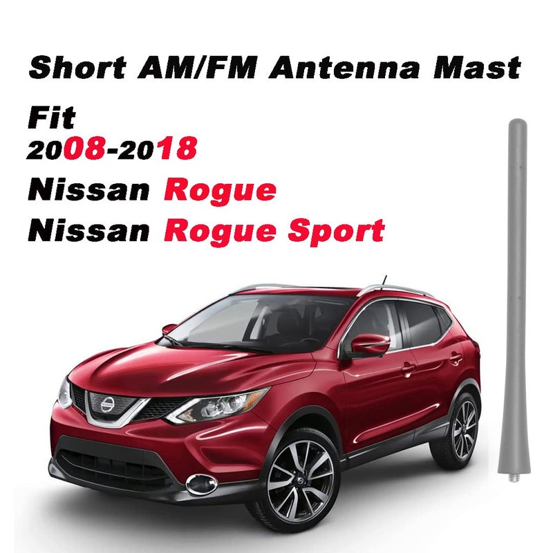 AMFRNE 7 inch Radio Antenna Mast Compatible with Nissan Mitsubishi Infiniti Select Models, Direct Replacement, Short Roof Antenna, Black Flexible Rubber - Image 2