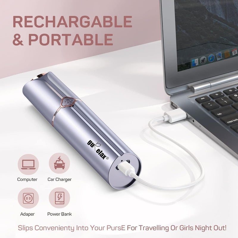 gurelax Facial Hair Removal for Women, Electric Painless Facial Hair Remover for Face, Chin, Lip with a Velvet Bag - Image 4