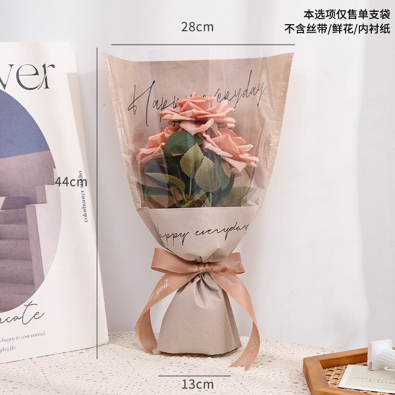 Women'S Day Single Flower Packaging Bag, Rose Multi-Piece Bag, Transparent Bouquet Stall Flower Arrangement Bag, Flower Material - Image 1