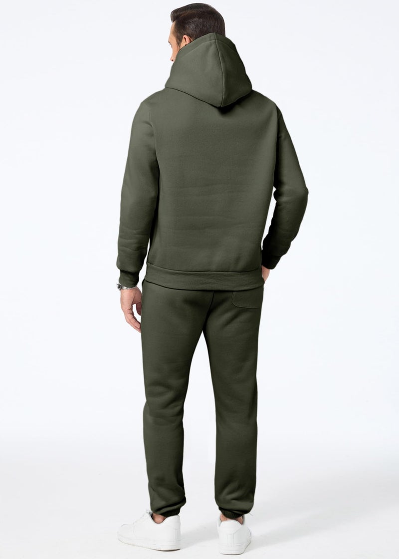 JMIERR Sweatsuits Mens 2 Piece Couple Outfit Lounge Two Piece Sets Fall Fashion 2026 Tracksuits Oversized Essentials Hoodies Sweatshirt and Baggy Sweatpants Casual Loungewear Clothing, M, Moss Green - Image 3