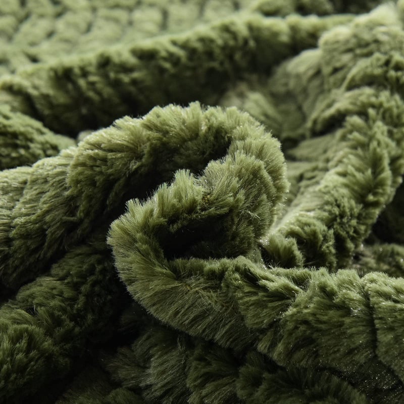 YUSOKI Luxury Faux Fur Throw Pillow Covers-18 x18,Set of 2-Decorative Fuzzy Fluffy Cozy Pillow Cases for Sofa Couch Bedroom Without Insert(Olive Green,18"x18") - Image 5