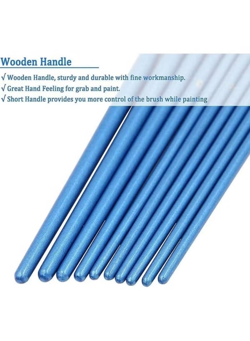 ZedPlay 10-Piece Paint Brush Set for Acrylic, Watercolor & Oil Painting – Nylon Hair Artist Brushes with Pointed Tips – Art Supplies for Canvas, Paper, Craft & Kids Painting Projects - Image 4