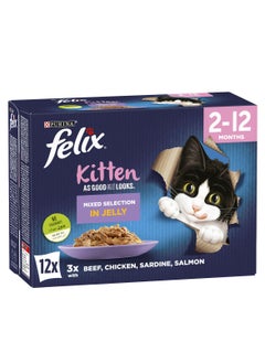 PURINA Purina Kitten Felix As Good As It Looks Mixed Selection In Jelly For 2-12 Months 12 x 85g  - Image 2
