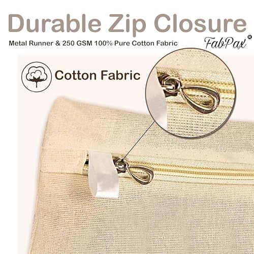 FabPax Set of - 12 Cotton Saree Bags/Covers For Storage, Single Saree Cover With Zip Closure, Bags For Clothes, Wardrobe Organizer With Transparent Mesh Window, Beige Colour (16 X 14 Inches) - Image 3