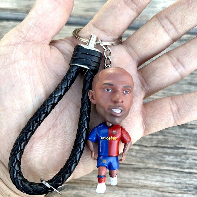 In Stock Football Doll Keychain - Real Madrid, Ronaldo, Neymar, Barcelona Henry, Messi, Mbappe - Image 1