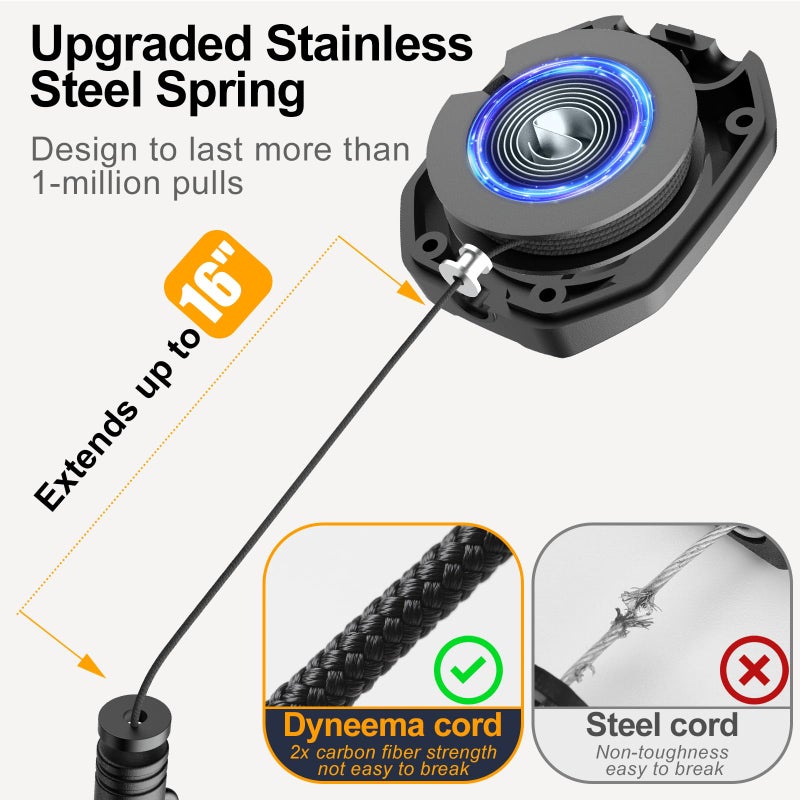 Oaridey 2 Pack Retractable Lanyards for ID Badges Holder, Badge Reels Retractable with Dyneema Cord, Heavy Duty Lanyard with Safety Breakaway Buckle for Keys and ID Card - Image 2