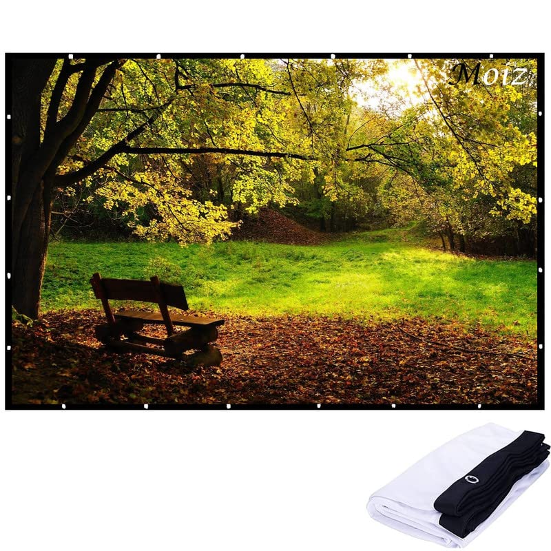 MOIZ [Upgraded] 80 Inch- 5.8Ft x 3.3Ft (Anti-Creased) (Foldable) (Anti-Light) 16:9 4K Eyelet HG Projector Screen (Width 177 cm x 100 cm Height) - Image 1