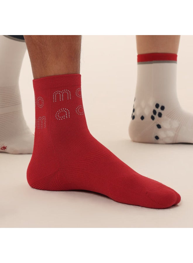 Macondo New Year Limited Edition Running Advanced Mid-calf Socks 3a Antibacterial Breathable Lightweight New Racing Red L - Image 4
