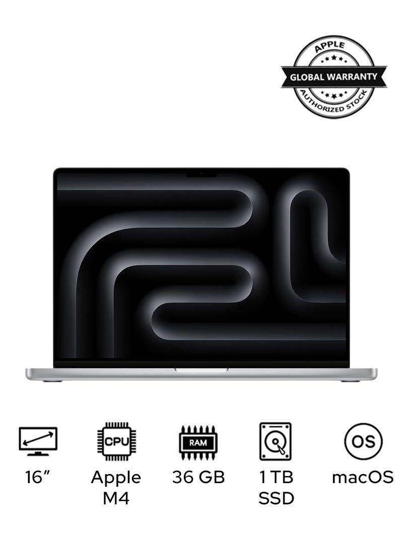 ابل  ماك بوك برو MX2V3 بشاشة ريتينا سائلة XDR مقاس 16 بوصة، شريحة M4 ماكس، معالج 14 نواة، معالج رسومي 32 نواة/ذاكرة وصول عشوائي 36 جيجابايت/قرص صلب SSD سعة 1 تيرابايت/نظام macOS (نسخة دولية) - Image 1