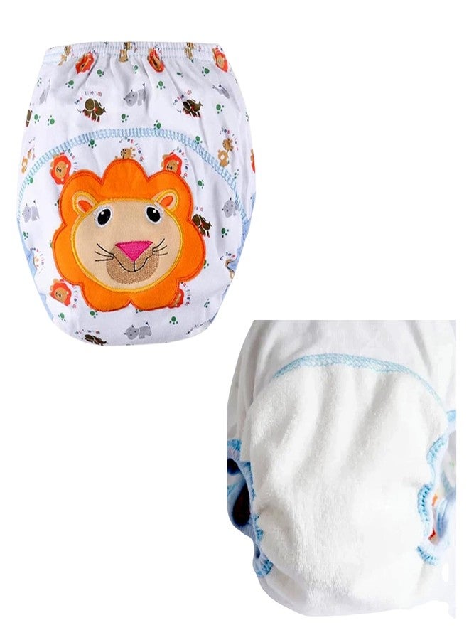 RENIAL Cotton Toddler Underpants, Washable Breathable Underwear for Kids | Leakage Proof Reusable Cloth Diaper with Quick Dry UltraThin pads | Animal Print Reusable Diapers [Pack of 1] (Large) - Image 1