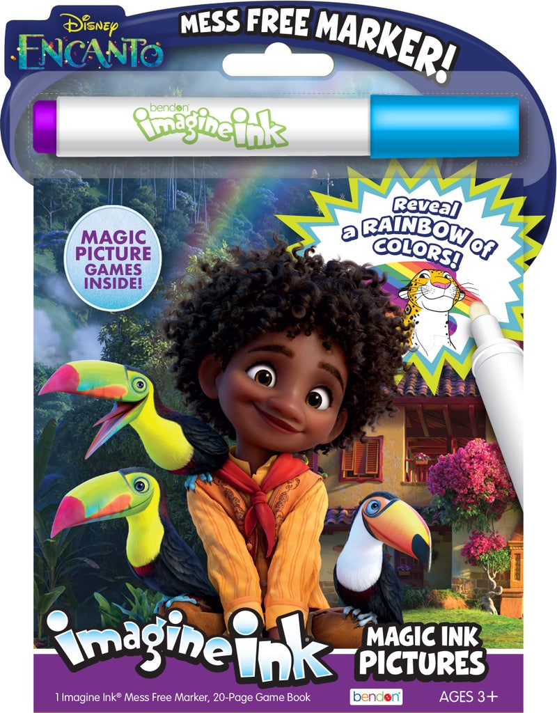Disney Disney Encanto 20 Page Imagine Ink Mess Free Coloring and Activity Book with 1 Marker Paperback 51720 Bendon  - Image 1