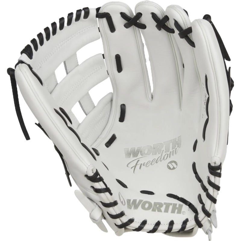 Worth | FREEDOM SERIES Slowpitch Softball Glove | 13 Inch | White/Black | Left Hand Throw - Image 3