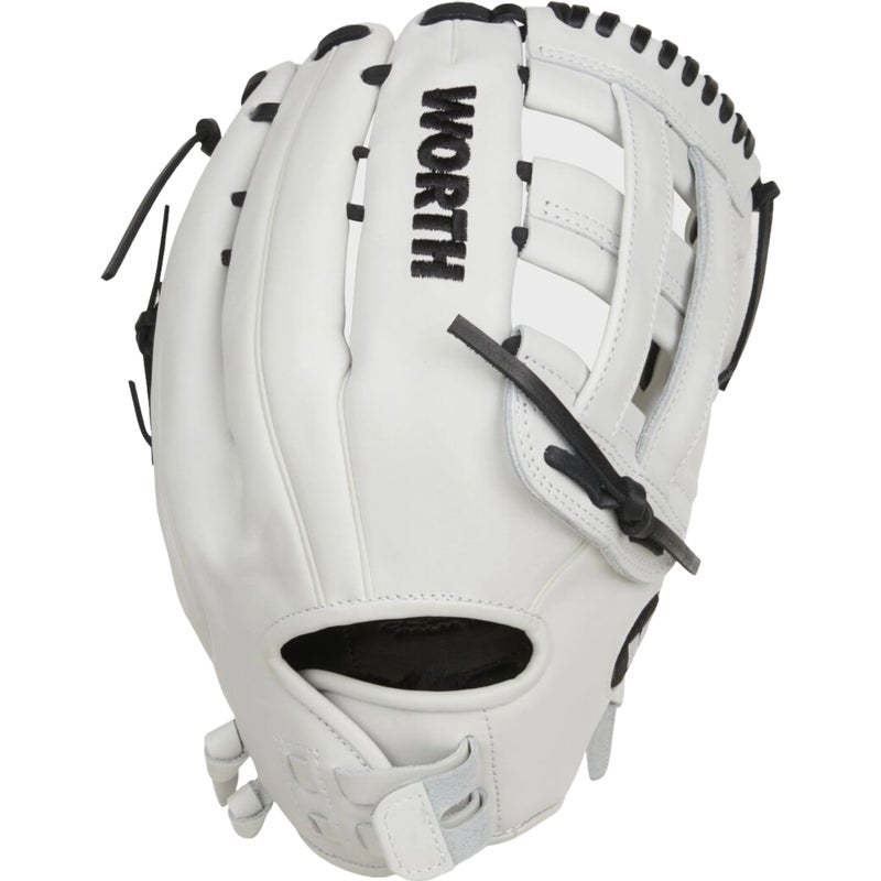 Worth | FREEDOM SERIES Slowpitch Softball Glove | 13 Inch | White/Black | Left Hand Throw - Image 4