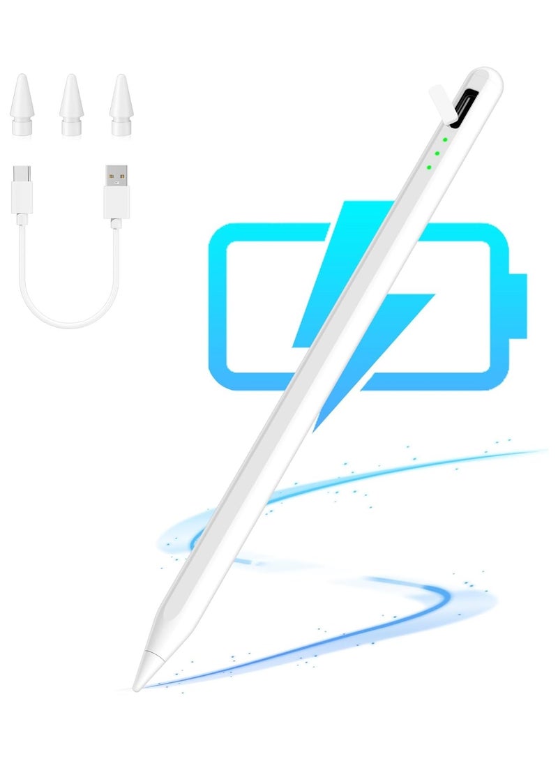 Stylus Pen for iPad, iPad Pencil iPad Pen 9th Generation Fast Charging Palm Rejection Tablet Pen Magnetic iPad Stylus Pencil Compatible with Apple Pen iPad 10/9/8/7/6 iPad Pro iPad Air iPad Mini  - Image 1