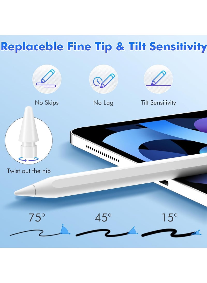 Stylus Pen for iPad, iPad Pencil iPad Pen 9th Generation Fast Charging Palm Rejection Tablet Pen Magnetic iPad Stylus Pencil Compatible with Apple Pen iPad 10/9/8/7/6 iPad Pro iPad Air iPad Mini  - Image 4
