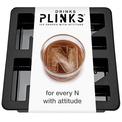 DrinksPlinks Letter N Ice Cube Mold - Custom Silicone Whiskey Ice Cubes Mold – Personalized Monogram N Large Tray for Cocktails & Initials Drinks - Big Bourbon Ice Cube Molds - Fun Customized Gifts - Image 1