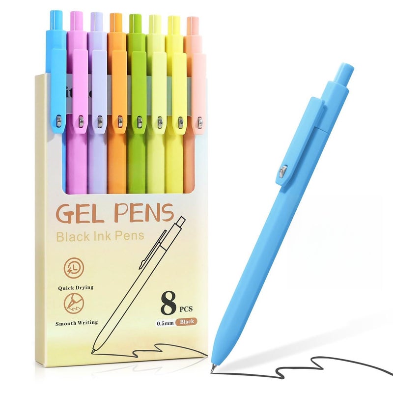 Vitoler Pens,8 pcs Fine Point Gel Pens,0.5mm Quick Dry Black Ink Gel Pen, Smooth Writing Pen for Office Desk Accessories,Office School Supplies - Image 1