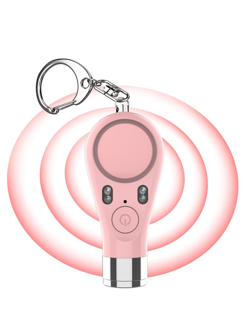 Personal Keychain Alarm for Women,Safety Alarm for Kids, Adults,Seniors,135DB Siren Alarm Self-Defense with Red and Blue Warming Lights,SOS Emergency Button and Strobe LED Flashlight, Pink - Image 2
