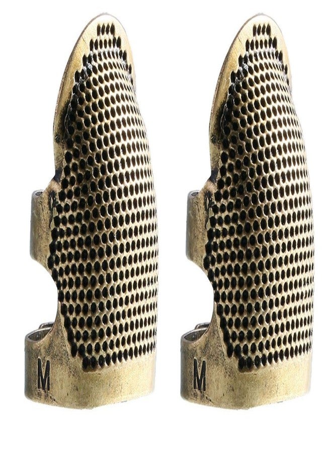 Moira Pack of 2 Adjustable Brass Finger Protector Thimble for Sewing Embroidery Needlework (Medium) - Image 2