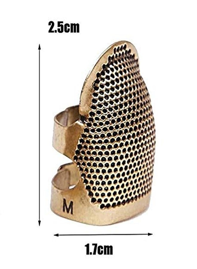 Moira Pack of 2 Adjustable Brass Finger Protector Thimble for Sewing Embroidery Needlework (Medium) - Image 3