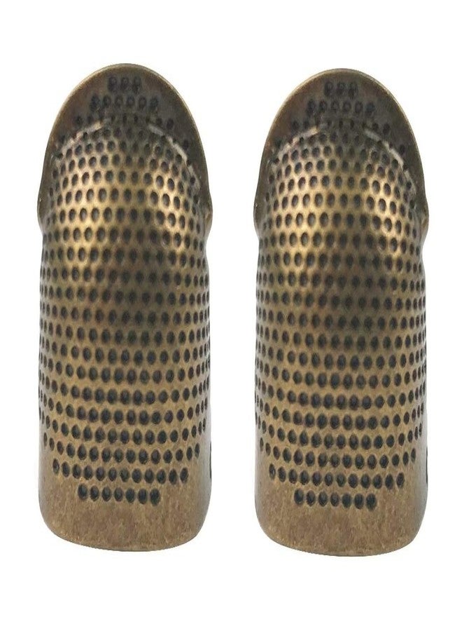 Moira Pack of 2 Adjustable Brass Finger Protector Thimble for Sewing Embroidery Needlework (Medium) - Image 1