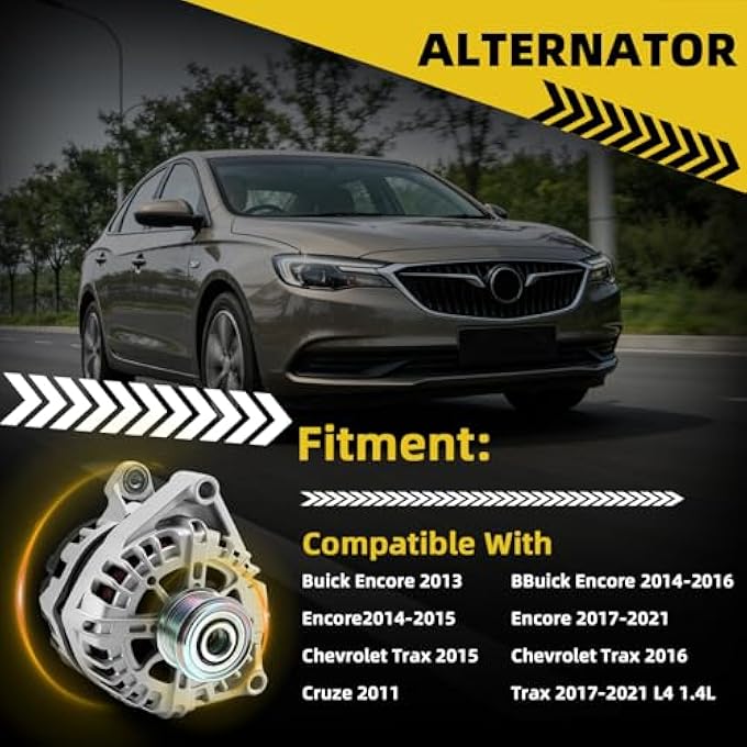 HXYBBGS 440637 FG12S031 Alternator Compatible with Chevrolet Cruze 2011 Trax 2015-2021 Buick Encore 2013-2021 1.4L 12V 130A/120A 6-Groove Clutch Pulley - Image 2