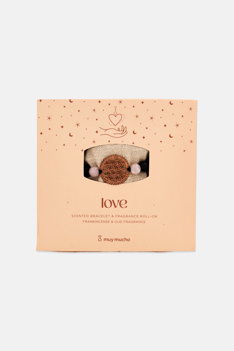 Muy Mucho Love Rose Quartz Gemstone Scented Bracelet And Fragrance Roll On - Image 2