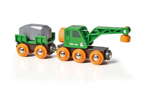 BRIO World 33698 - Clever Crane Wagon Set - 4 Piece Wooden Toy Train Set for Kids | Imaginative Play | Compatibility with Other Sets | FSC-Certified Wood - Image 5