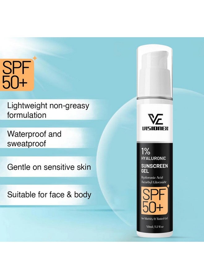 Scentora Hyaluronic Sunscreen Aqua Gel SPF 50 PA++++ I For Oily, Dry, Acne-prone Skin | Ultra Lightweight Texture I Non-Greasy I No White Cast - Image 2