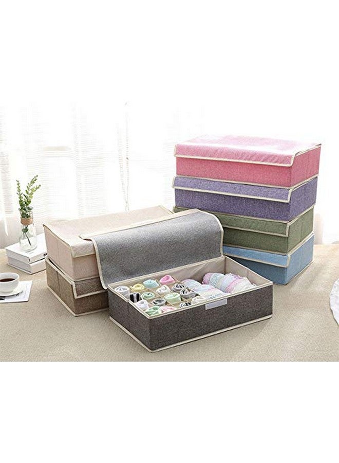 Styleys Styleys 16+1 Multi Compartment Foldable Storage Box / Closet Organizer / Drawer Organizer, Undergarments Storage for Socks, Bra, Panty, Tie, Scarf, etc. (Navy Blue Polka S1016A, Fabric)  - Image 4