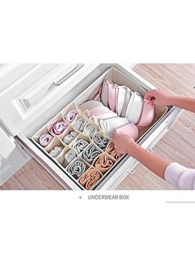 Styleys Styleys 16+1 Multi Compartment Foldable Storage Box / Closet Organizer / Drawer Organizer, Undergarments Storage for Socks, Bra, Panty, Tie, Scarf, etc. (Navy Blue Polka S1016A, Fabric)  - Image 5