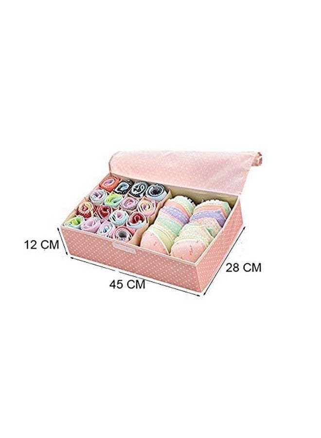Styleys Styleys 16+1 Multi Compartment Foldable Storage Box / Closet Organizer / Drawer Organizer, Undergarments Storage for Socks, Bra, Panty, Tie, Scarf, etc. (Navy Blue Polka S1016A, Fabric)  - Image 3