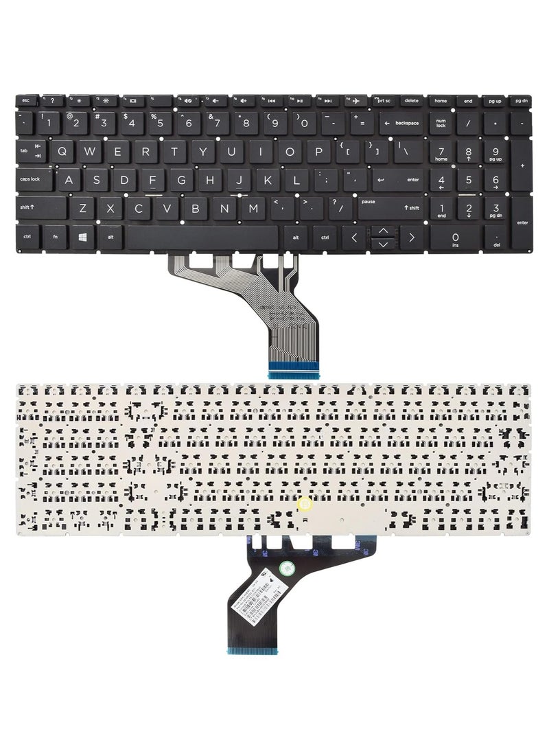 Replacement Keyboard Compatible with HP 250 G7 255 G7 15-DA 15-DB 15-DK 15-DR 15-DW 15-DU 15S-DU 15-DY 15s-DY 15s-EQ 15-EF 15s-FQ 15-GW 17-CA.Home 17-by Black US Layout  - Image 1